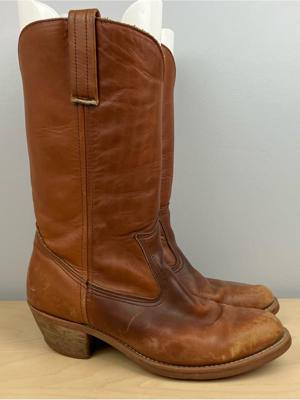 Vintage Dexter Men’s Size 9.5 M Brown Leather Western Cowboy Boots Made In USA